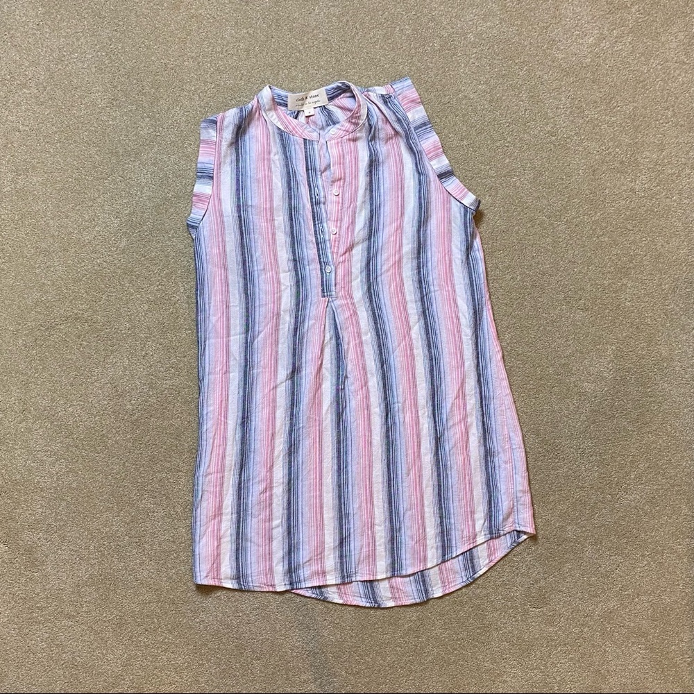 Striped button-up blouse
